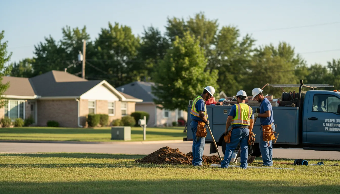 Residential water line and bathroom plumbing service in Holland, MA